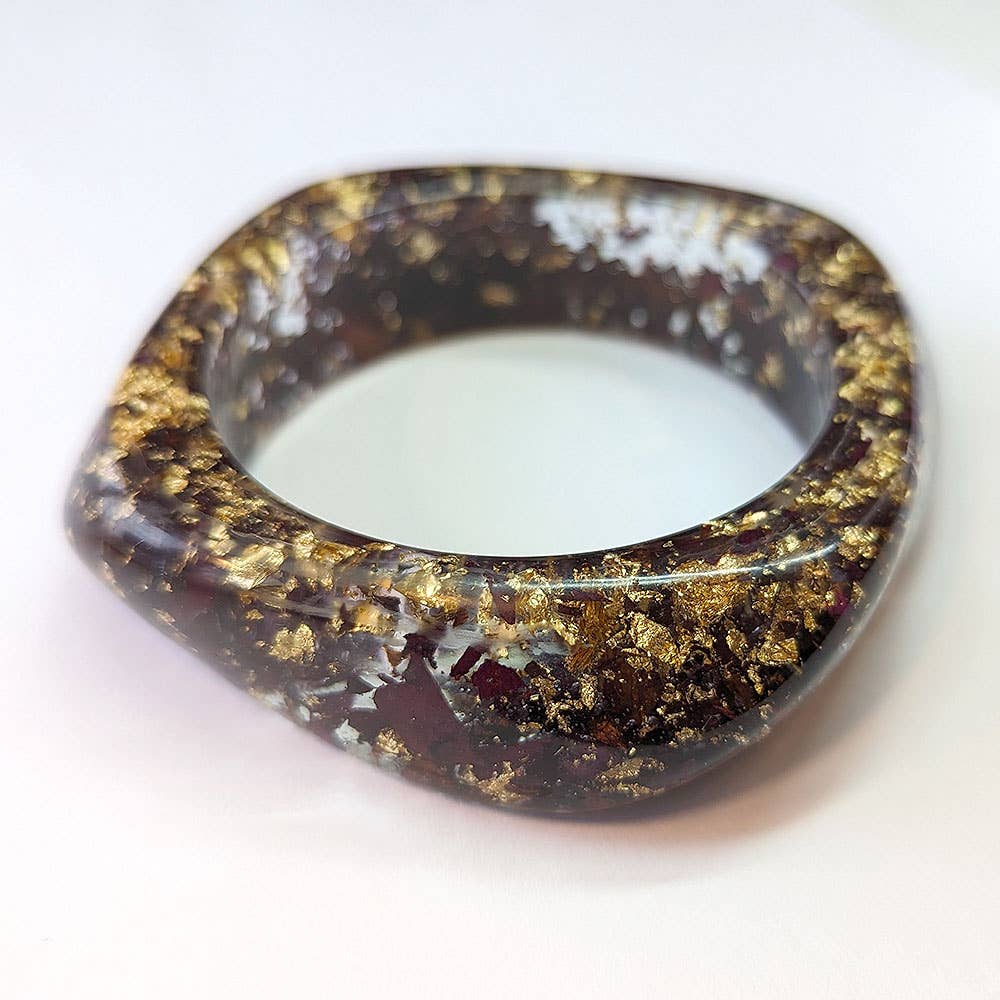 Rose Petals Chunky Bangle Bracelet
