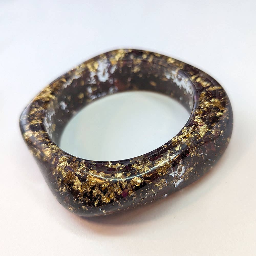 Rose Petals Chunky Bangle Bracelet